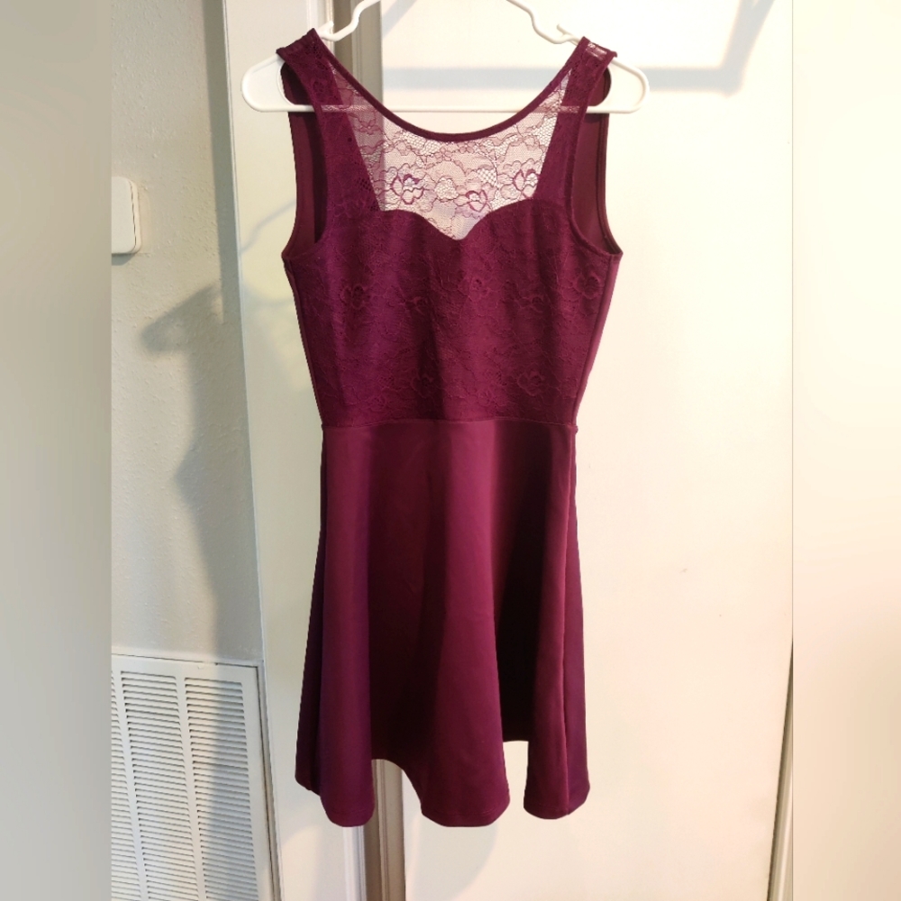 Maroon a line dress
